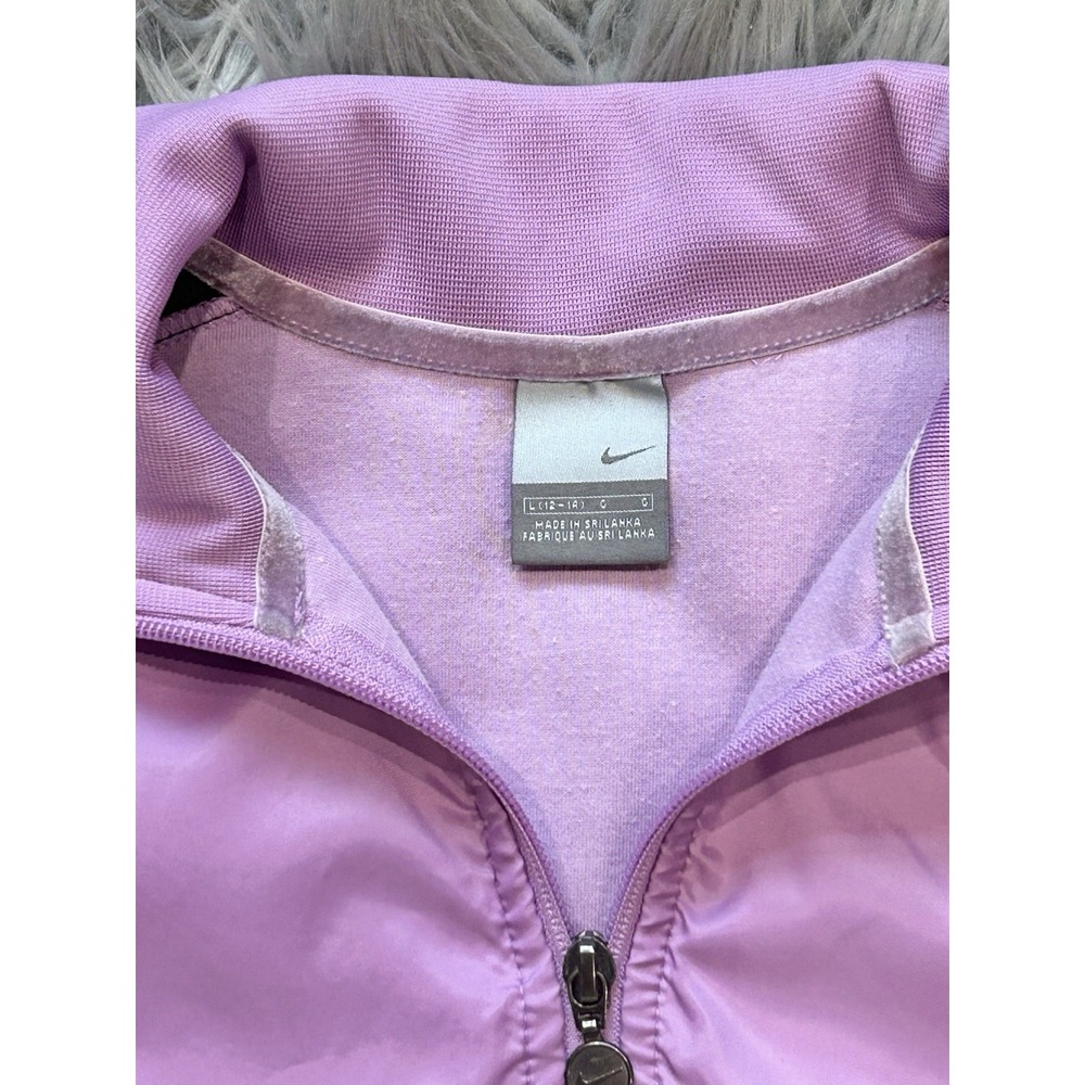 Nike Dri-Fit‎ Women's Purple /Charcoal Athleisure Track Jacket Size L (12-14) - Picture 4 of 6